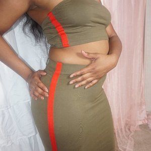 Army Green & Red 2 piece